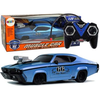 Masinuta sport RC pentru copii cu telecomanda, albastra, 1:20, 10244