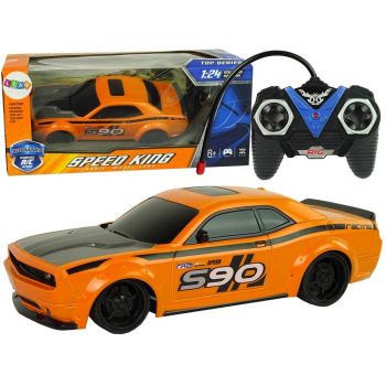 Masinuta sport RC pentru copii cu telecomanda, S90, portocalie, 1:24, 10236