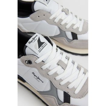 Pantofi sport de material textil si piele intoarsa