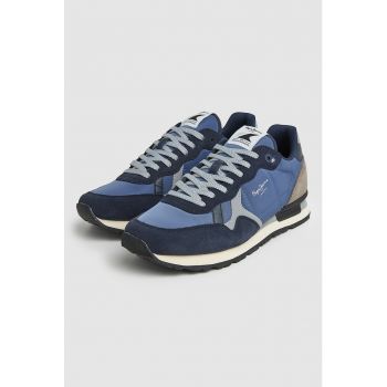 Pantofi sport de material textil si piele intoarsa