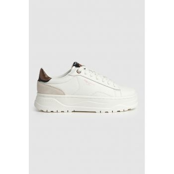 Pantofi sport de piele cu garnituri de piele intoarsa