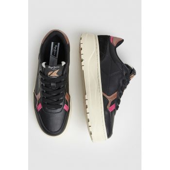 Pantofi sport de piele cu garnituri sintetice si de piele intoarsa