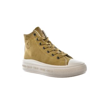 Pantofi sport mid-high de piele ecologica