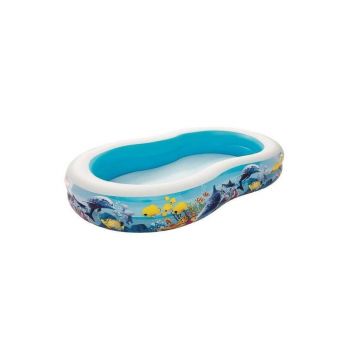 Piscina gonflabila pentru copii, model acvatic, 262x157x46 cm, Bestway Play Pool