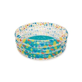 Piscina gonflabila pentru copii, rotunda, model fructe, 155x53 cm, Bestway Tropical Play
