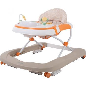 Premergator copii, Fancy, Cu muzica si lumini, Cu roti, Beige
