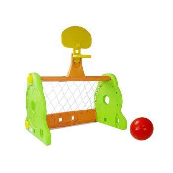 Set de joaca copii, fotbal si baschet, poarta de fotbal si cos basket, LeanToys, 7917