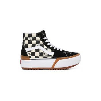 Tenisi cu platforma si garnituri de piele intoarsa SK8-Hi Stacked