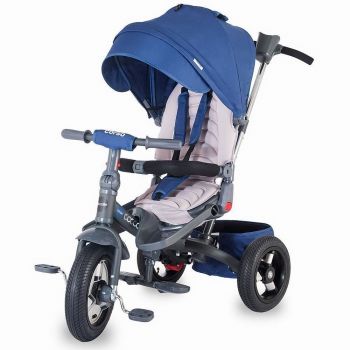Tricicleta multifunctionala Coccolle Corso Albastru Tricicleta multifunctionala Coccolle Corso Albastru