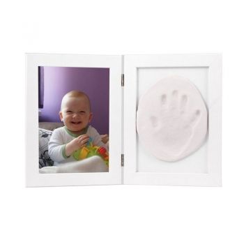 Baby HandPrint - Kit mulaj Memory Frame, Cu rama foto 13x18 cm, Alb