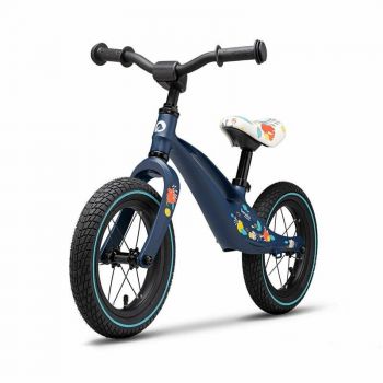 Bicicleta cu roti gonflabile, cu cadru din magneziu, fara pedale, 12 inch, Bart, Albastru