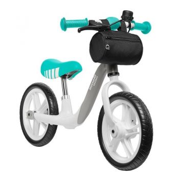 Bicicleta fara pedale Arie, Cu claxon, Saculet pentru depozitare, Roti din spuma Eva, 12 inch, Graphite
