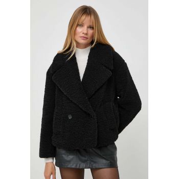 BOSS geaca femei, culoarea negru, de tranzitie