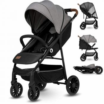 Carucior sport Zoey, De la nastere, Cu accesorii, Cadru Aluminiu, 0- 15 kg, Gri