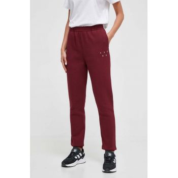 Casall pantaloni de trening culoarea bordo, neted