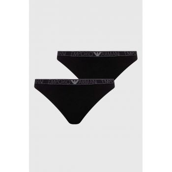 Emporio Armani Underwear tanga 2-pack culoarea negru