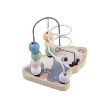 Joueco - Jucarie pentru motricitate Panda, lemn certificat FSC, 12x15 cm, 12 luni+, Multicolor