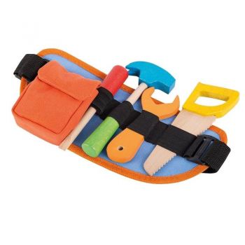 Joueco - Trusa de scule lemn certificat FSC, 33.5x14 cm, 9 piese, Multicolor