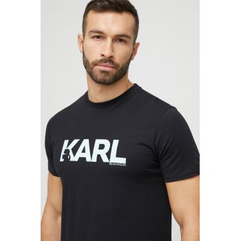 Karl Lagerfeld tricou din bumbac culoarea negru, cu imprimeu