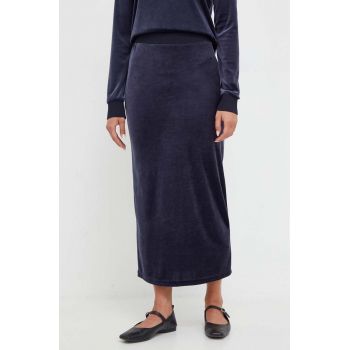 Max Mara Leisure fusta culoarea albastru marin, midi, drept ieftina