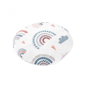 Qmini - Pernuta anticolici umpluta cu samburi de cirese, Cu husa bumbac, Diametru 14 cm, Rainbow