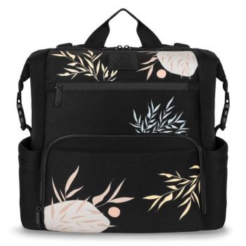 Rucsac impermeabil pentru mamici Cube, Cu 12 compartimente si salteluta de schimbat, prindere carucior, Lovin Negru