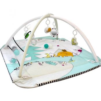 Salteluta educationala interactiva, 5 in 1, 110x95x50 cm, Cu jucarii, Multicolora