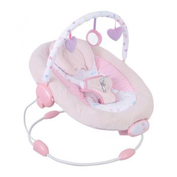 Scaunel balansoar, Rest`n`Play, Cu trei jucarii, 8 melodii, Vibratii, Pink