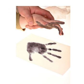 Set amprente mulaj cu cerneala pentru 20 de amprente manuta sau piciorus, Non-toxic, Baby Dab, Violet/Gri