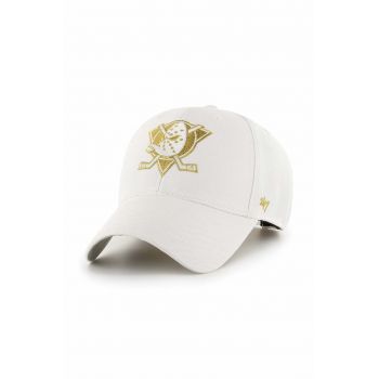 47brand șapcă din amestec de lână NHL Anaheim Ducks culoarea alb, cu imprimeu de firma originala