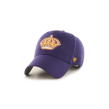 47brand șapcă din amestec de lână NHL Los Angeles Kings culoarea violet, cu imprimeu  HVIN-MVP08WBV-PP67