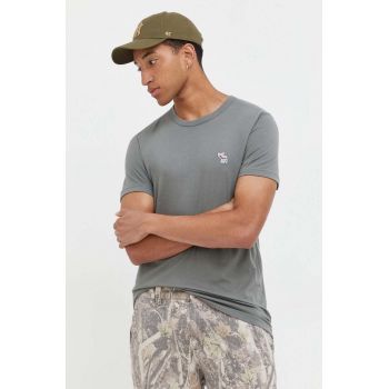 Abercrombie & Fitch tricou barbati, culoarea verde, neted