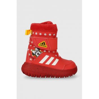 adidas cizme de iarna pentru copii Winterplay Minnie I culoarea rosu de firma originala