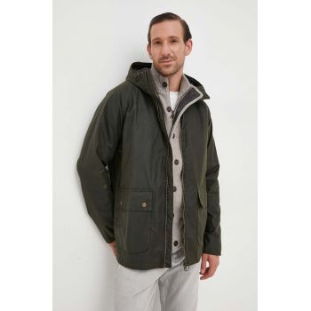 Barbour jacheta de bumbac Bedale culoarea verde, de tranzitie, oversize