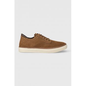 Gant sneakers din piele intoarsă Prepville culoarea maro, 27633266.G42