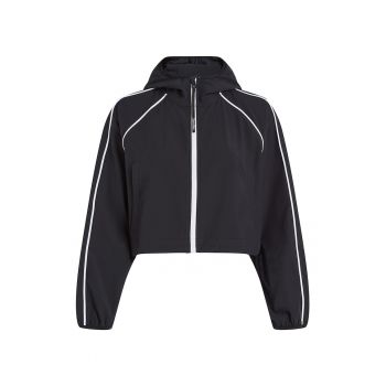 Jacheta crop cu gluga pentru antrenament