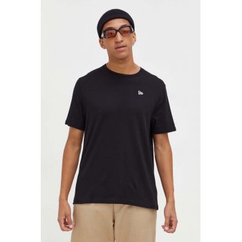 New Era tricou din bumbac culoarea negru, neted