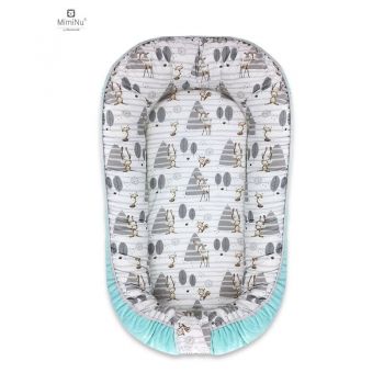 Paturica de infasat cu volanase, Cu multiple utilizari, Cu inchidere cu panglica, 75x75 cm, bumbac, Royal, Powder Pink
