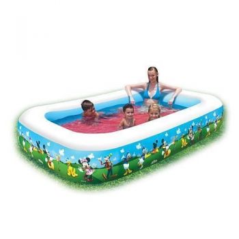 Piscina gonflabila pentru copii, dreptunghiulara, model Mickey Mouse,262x175x51 cm, Bestway