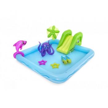 Piscina gonflabilapentru copii,de joaca, cu tobogan,239x206x86 cm, BestwayFantastic Aquarium