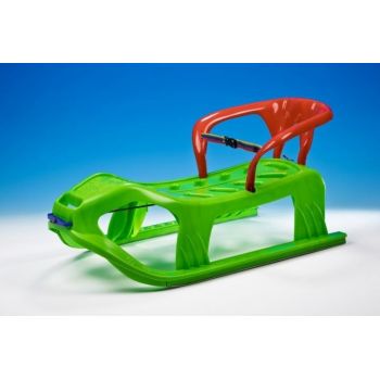 Sanie cu spatar pentru copii, Marmat Snow Star, verde, 90 x 46 x 45 cm