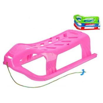 Sanie Snow Star pentru copii, din plastic, Roz, Marmat, 90 x 46 x 29 cm