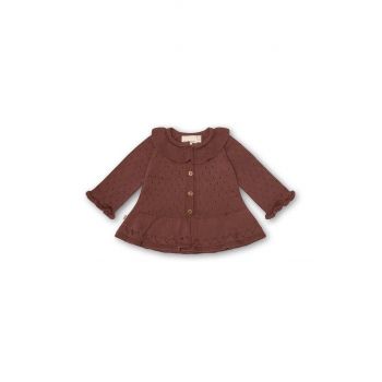That's mine cardigan din bumbac pentru bebeluși 22221 culoarea maro, light PILE