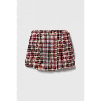 United Colors of Benetton fusta din bumbac pentru copii culoarea rosu, mini, evazati