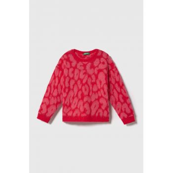 United Colors of Benetton pulover pentru copii din amestec de lana culoarea roz, light ieftin