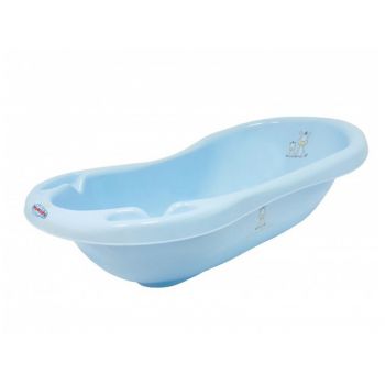 Cadita de baie bebe cu senzor temperatura MyKids Zebra 100 cm Albastru