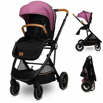 Carucior sport De la nastere, Cu accesorii, Cu sezut reversibil, 0- 15 kg, Roz/Violet