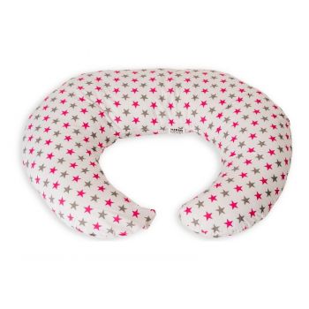 Perna De Alaptare Mica MyKids Stelute White Gray Pink