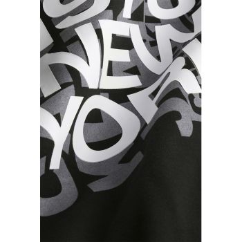 Bluza sport lejera cu imprimeu si maneci cazute