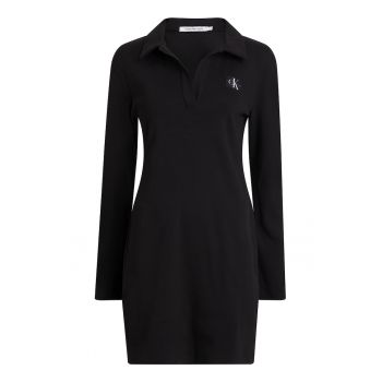 Rochie polo din amestec de bumbac organic cu aplicatie logo ieftina